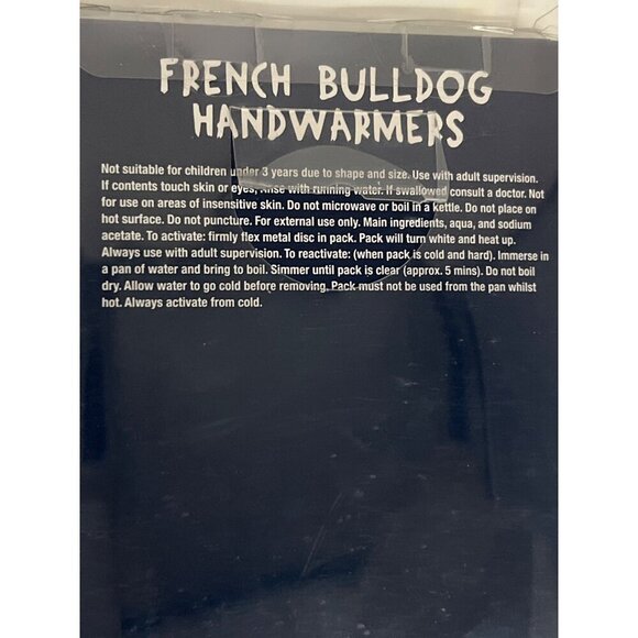 French Bulldog Hand Warmer Set of 2 Reusable Portable Heat Boston Terrier New - Picture 3 of 4